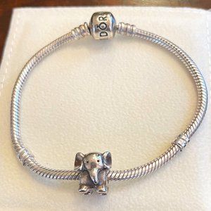 Silver Pandora elephant charm